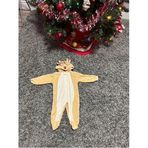 Baby Unisex Reindeer Jumpsuit 6-12M Beige
